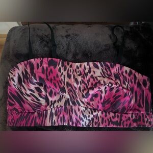 NWOT: YITTY Pink and Black Animal Print Bandeau